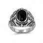 Silver Ring W/ Stone - Dragonfly Natural BLACK ONYX .925 Solid Sterling Silver R