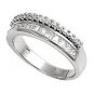 Silver Channel Set Princess Cut with Brilliant CZ Wedding Band Solid Sterling CL
