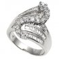 Silver Designer Inspired Cubic Zirconia Fashion Ring Solid Sterling CLEAR