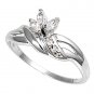 Silver Twisted Style Shank Marquise Cut Cubic Zirconia Fashion Ring Solid Sterli