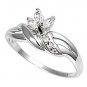 Silver Twisted Style Shank Marquise Cut Cubic Zirconia Fashion Ring Solid Sterli