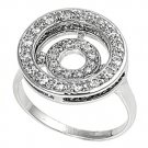 Silver Designer Inspired Pave Cubic Zirconia Fashion Ring Solid Sterling CLEAR