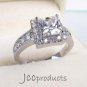 Silver Emerald Cut Solitaire Black Cubic Zirconia Fashion Ring Solid Sterling BL
