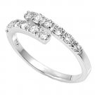 Silver Brilliant Cut Cubic Zirconia Fashion Band Ring Solid Sterling CLEAR