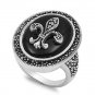 Antique Silver Marcasite Ring Sterling Silver BLACK ONYX