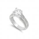 Silver 2CT Brilliant Cut Channel Set Cubic Zirconia Vintage Ring Solid Sterling