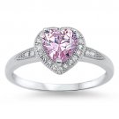 Silver CZ Ring - Heart Sterling Silver Tanzanite CZ