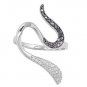 Silver Art Deco Pave Black Cubic Zirconia Fashion Ring Solid Sterling BLACK CZ