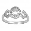 Silver Baguettes Cubic Zirconia Fashion Ring Solid Sterling CLEAR
