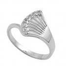 Silver Brilliant Cut Cubic Zirconia Fashion Ring Solid Sterling CLEAR