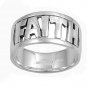 925 Solid Sterling Silver Ring - Faith Band 11 mm