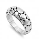 925 Solid Sterling Silver Ring - Bali Design Band 9 mm