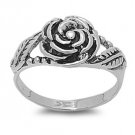 925 Solid Sterling Silver Ring - Rose Band 11 mm