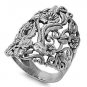 925 Solid Sterling Silver Ring - Plumeria Band 31 mm (1.24 inch)