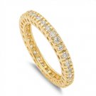 3MM STACKABLE CZ ETERNITY WEDDING BAND Yellow Gold Sterling Silver Ring Sterling