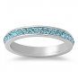 Steel Eternity Ring W/ Crystal -Blue Topaz 4 mm Blue Band Stackable