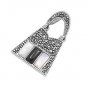 Three-Stone Bag Emerald Cut Mother of Pearl CZ Antique Pendant Sterling Silver