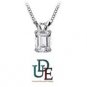 Emerald Cut Lavender Cubic Zirconia Antique Pendant Sterling Silver Antique
