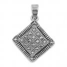 19mm Marcasite Cubic Zirconia Antique Pendant Sterling Silver Antique Style MARC