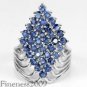 Pear Cut Blue Sapphire Cubic Zirconia Antique Pendant Sterling Silver Antique St