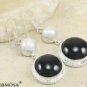 Emerald Cut Black Onyx CZ Antique Pendant Sterling Silver Antique Style BLACK ON