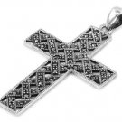 Cross Design Marcasite Cubic Zirconia Antique Pendant Sterling Silver Antique St