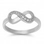 THIN BAND INFINITY LOVE KNOT CZ .925 Solid Sterling Silver Ring Promise Sterling