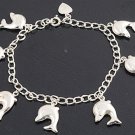 Silver Bracelet W/ Charm - Dolphin 925 Solid Sterling Silver   6.75 - 7 inches (