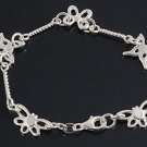 Silver Italian Bracelet W/ Charm - Butterfly 925 Solid Sterling Silver   7 mm