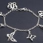 Silver Bracelet W/Charms 925 Solid Sterling Silver 7.5" Inch