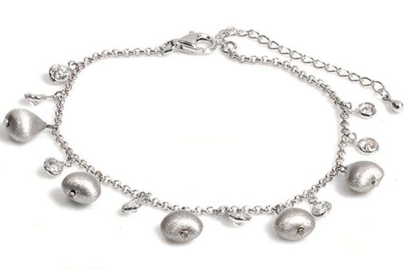 Silver Bracelet W/Charms 925 Solid Sterling Silver   Adjustable up to 10" Inch