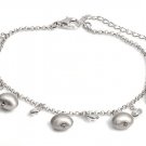 Silver Bracelet W/Charms 925 Solid Sterling Silver   Adjustable up to 10" Inch