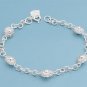 Silver Bracelet W/ Charm 925 Solid Sterling Silver 7" adjust to 8" Inch