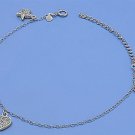 Silver Bracelet W/CZ With Charm 925 Solid Sterling Silver Clear CZ   Inch