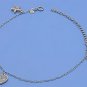 Silver Bracelet W/CZ With Charm 925 Solid Sterling Silver Clear CZ Inch