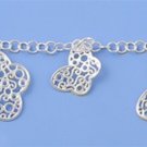 Silver Bracelet W/ Butterfly 925 Solid Sterling Silver    Inch