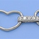 Silver Bracelet W/Heart 925 Solid Sterling Silver    Inch