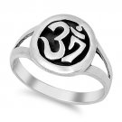 OHM AUM OM OPEN BAND STERLING SILVER RING Silver Om Ring Size 5-10 925 Solid Ste