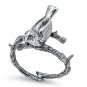 PLAIN SILVER BIRD ON TWIGS RING Solid Sterling Silver Band Size 6-10 925 Solid S