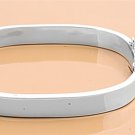 7mm Plain Silver Bangle Bracelet with Safety Chain Sterling Silver