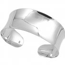 17mm Convex Design Plain Silver Cuff Bracelet Sterling Silver