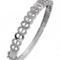 Linked O Cubic Zirconia Silver Bangle Bracelet Sterling Silver