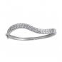 Bar Set Brilliant Cut CZ Silver Bangle Bracelet Sterling Silver