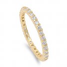 STACKABLE YELLOW GOLD CZ ETERNITY BAND .925 Sterling Silver Ring 2MM Sterling Si