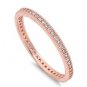 2MM STACKABLE CZ ETERNITY BEADED BAND Rose Gold Sterling Silver Ring Sterling Si