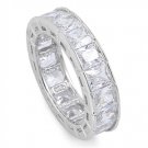 6MM PRINCESS CLEAR CZ ETERNITY ANNIVERSARY BAND Sterling Silver Ring Sterling Si
