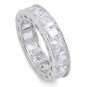 6MM PRINCESS CLEAR CZ ETERNITY ANNIVERSARY BAND Sterling Silver Ring Sterling Si