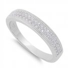 4MM PAVE CZ ANNIVERSARY WEDDING BAND RING Sterling Silver Sterling Silver  Weddi