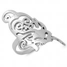 925 Solid Sterling Silver Ring - Cat Band 30 mm