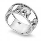 925 Solid Sterling Silver Ring - Elephant Band